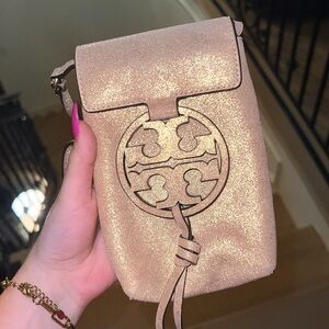 Rose gold Tory Burch mini Crossbody